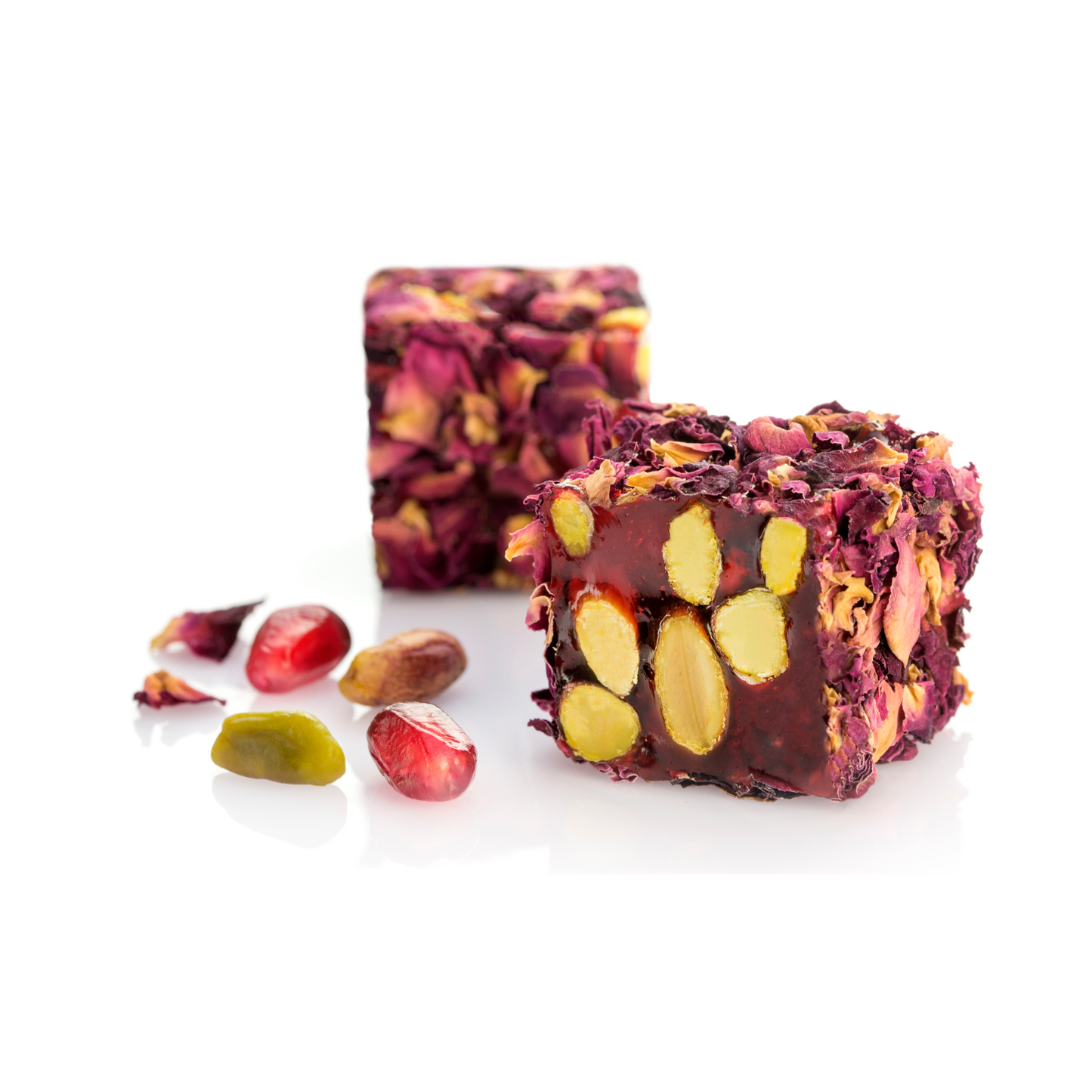 TDKF Pomegranate Turkish Delight with Pistachio and Rose Petals, by lb