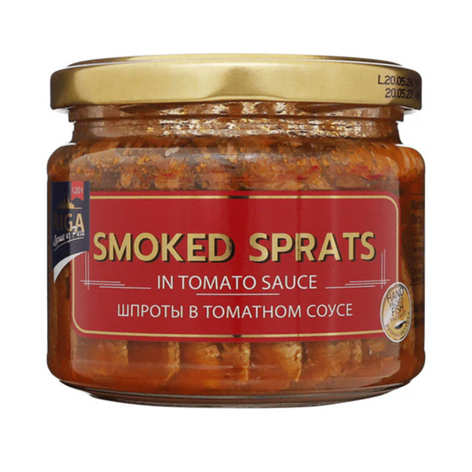 THE BEST OF RIGA Smoked (Glass) Sprats in Tomato 250g