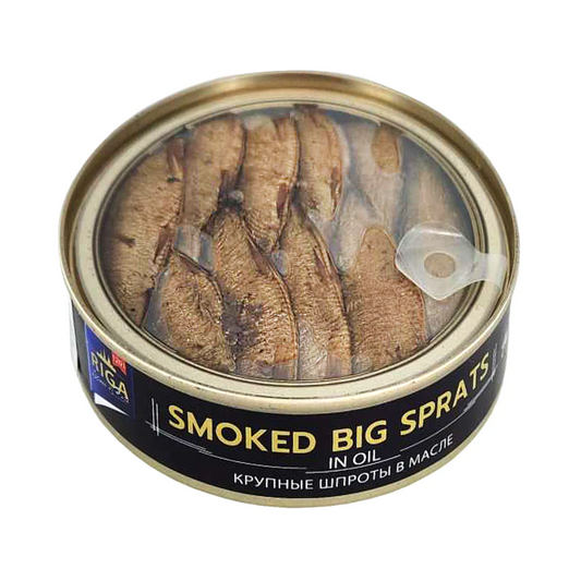 THE BEST OF RIGA Smoked (clear top) Big Sprats in Oil 160g