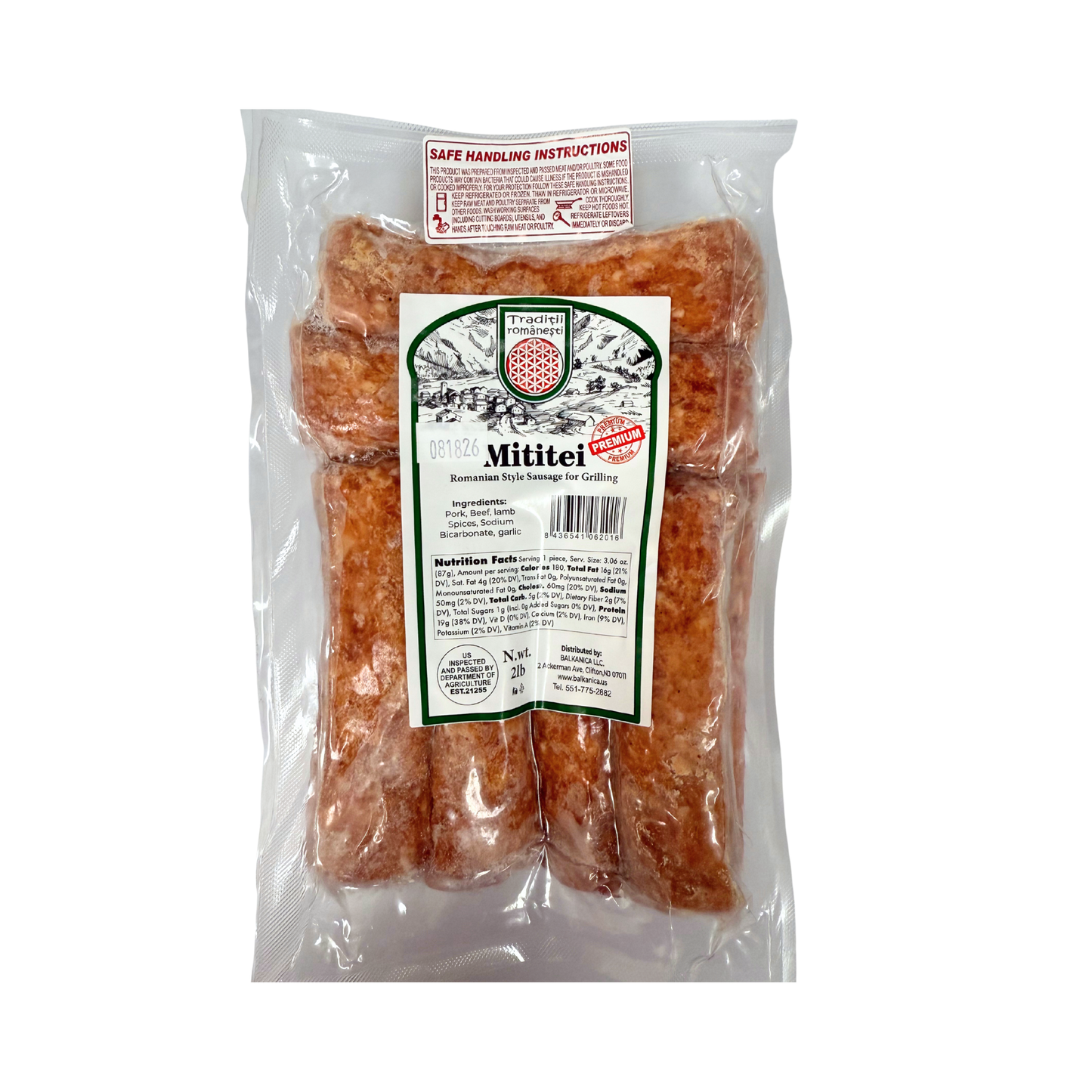 TRADITSII ROMANESTI (Pre-Pk) Mititei  Romanian Style Sausage for Grilling, 908g