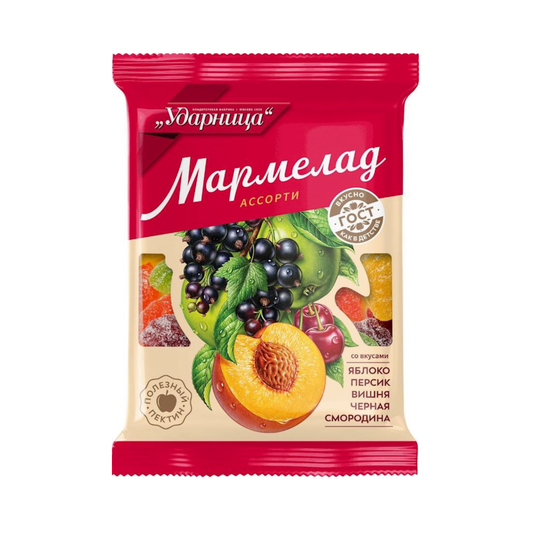 UDARNITSA Apple, Peach, Cherry and Black Currant Marmalade, 275g