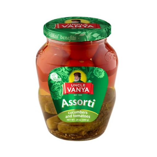 UNCLE VANYA Assorted Cucumbers And Tomatoes 680g