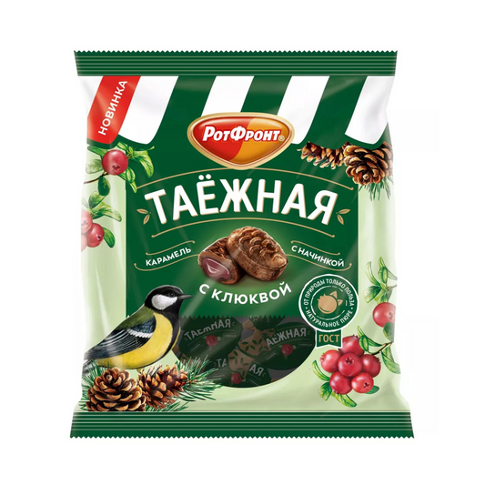 UNICONF Rotfront "Taezhnaya" Hard Candies with Cranberry (Pre-Pk) 150g