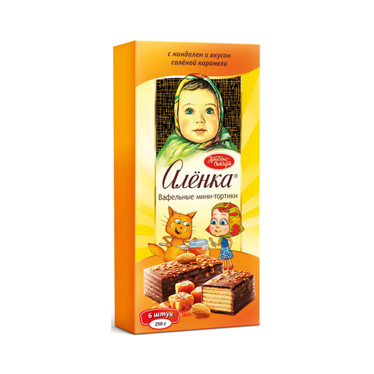 UNICONF "Alenka" Wafer Cake with Almond and Salted Caramel, 220g