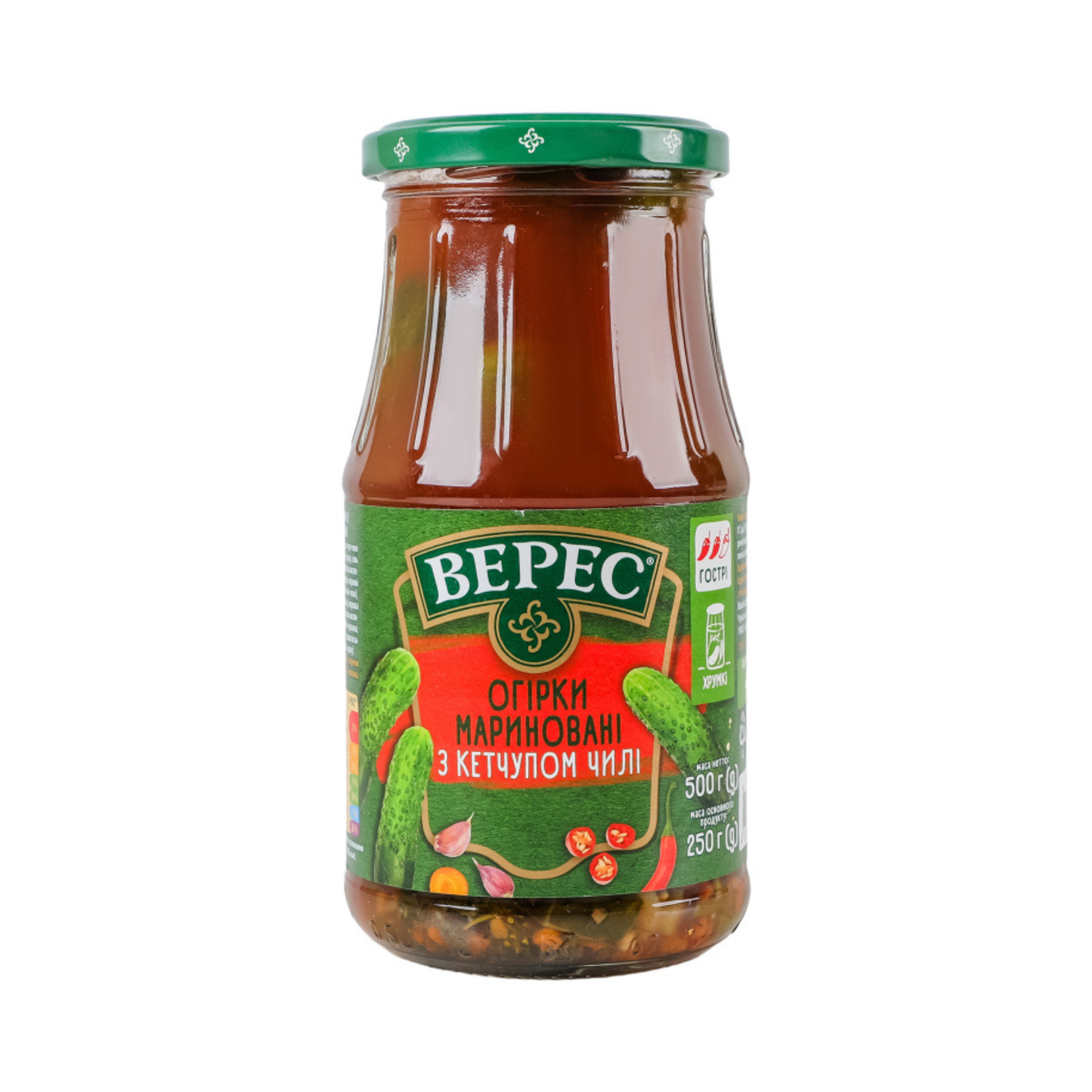 VERES Pickled Cucumbers with Ketchup Chili, 500g