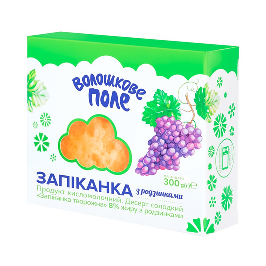 VOLOSHKOVE POLE Farmer Cheese Casserole with Raisins  300g