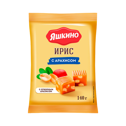 YASHKINO Iris Toffee Bar with Peanuts, 140g