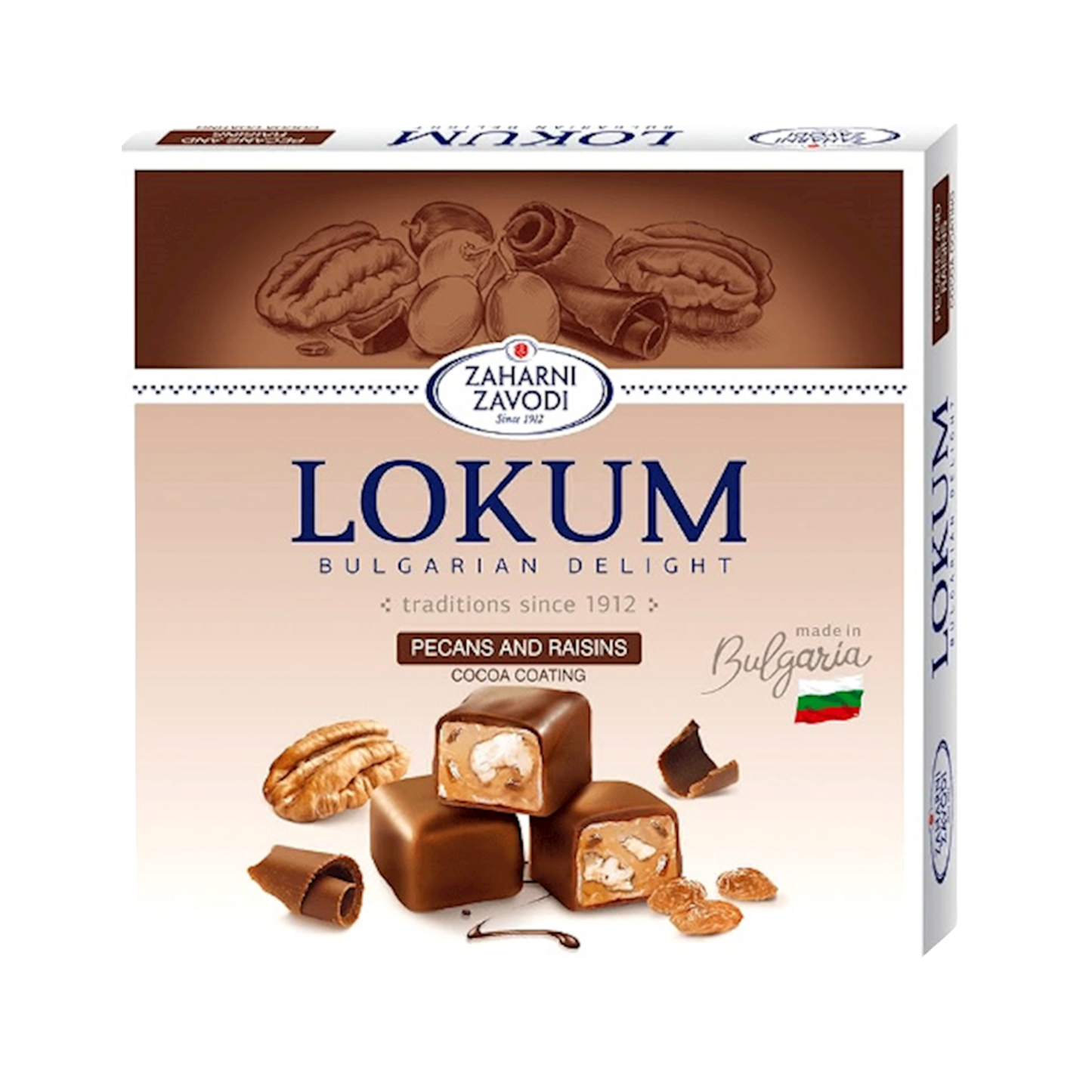 ZAHARNI ZAVODI Lokum Bulgarian Pecan and Raisins, 170g