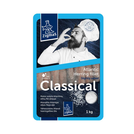 ZIGMAS Slightly Salted Herring Fillet in Oil, 1000g