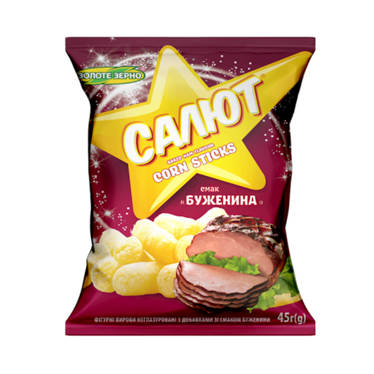 ZOLOTE ZERNO Salute Corn Sticks with Ham, 45g