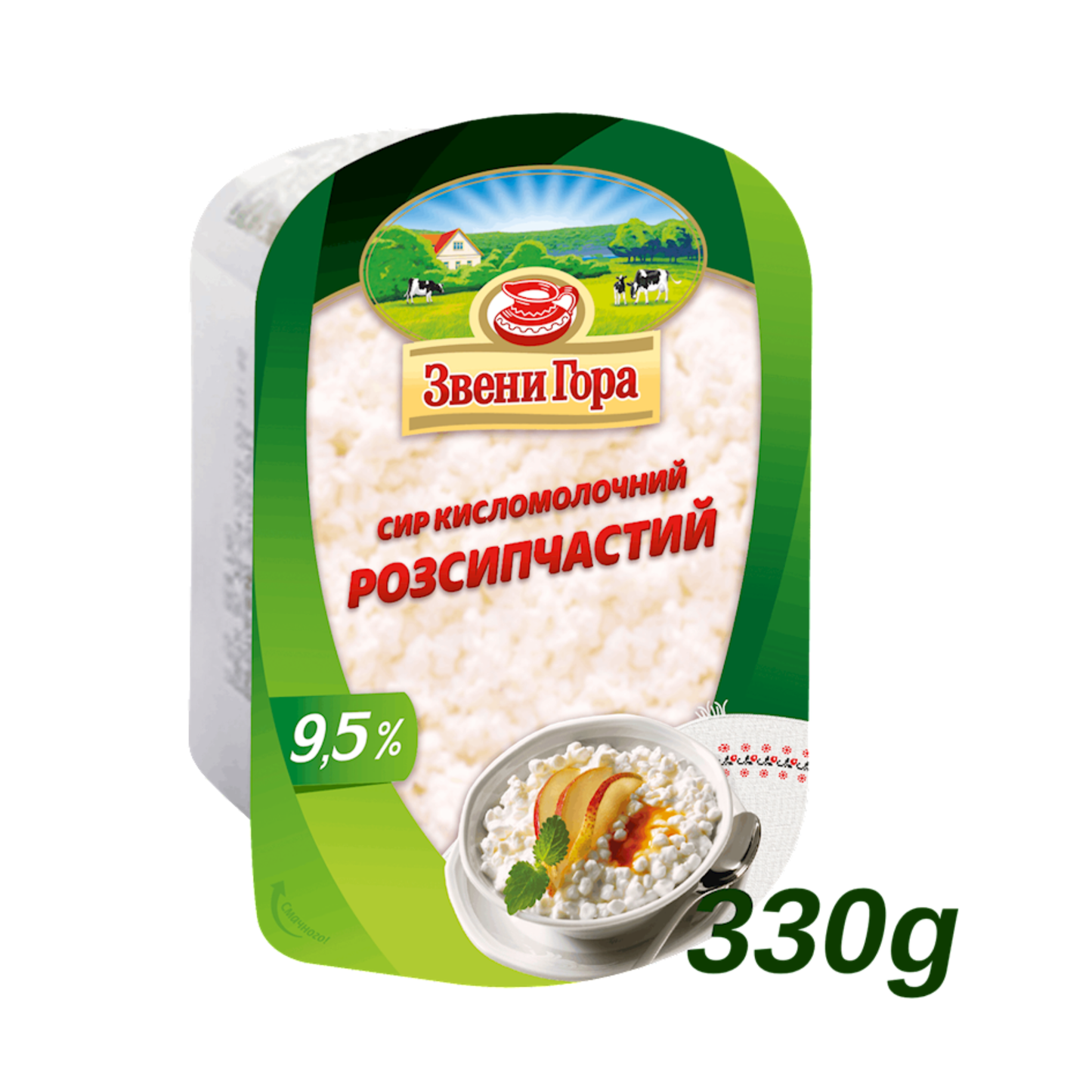 ZVENI GORA Farmer Cheese Rassypchaty 9.5%, 330g