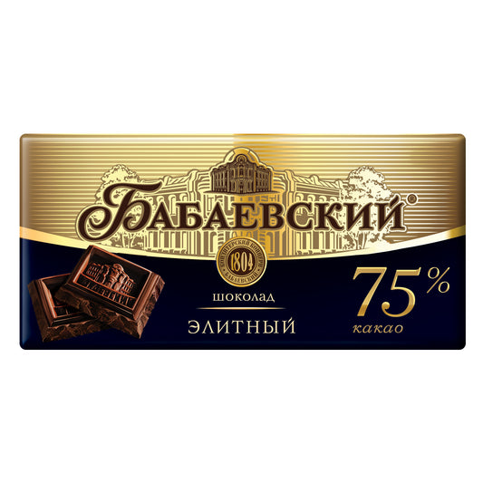 БАБАЕВСКИЙ Шоколад горький, элитный, 75% какао, 90г
