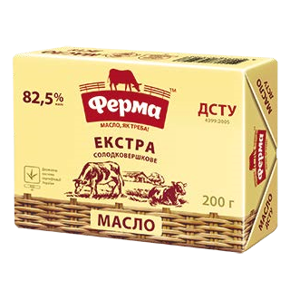 ФЕРМА Масло сливочное "Экстра" 82.5%, 200г