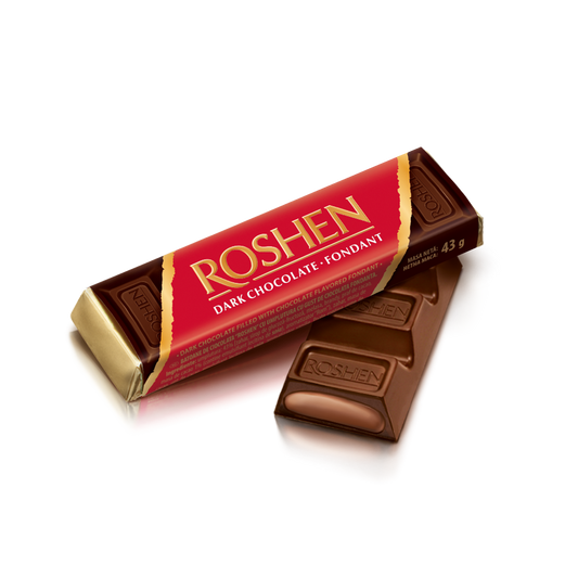 ROSHEN Батончик тёмный шоколад с начинкой, 43г 