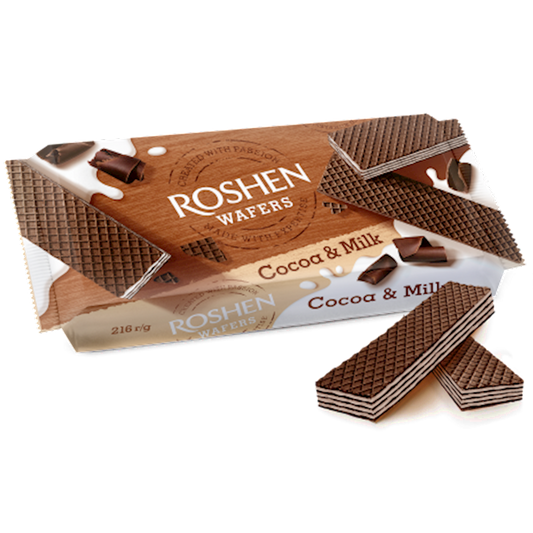 ROSHEN Вафли Какао с молоком, 216г